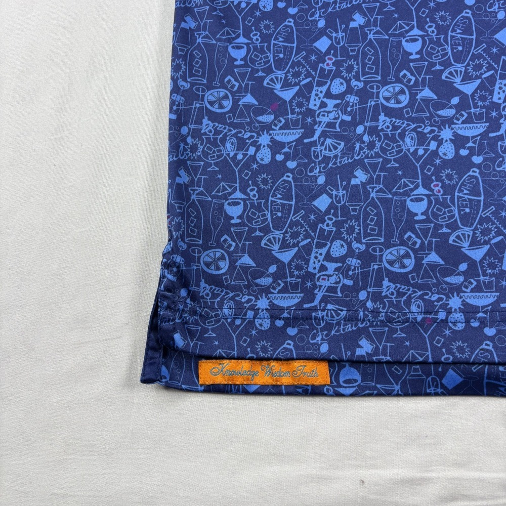 Robert Graham Shirt Men Large Blue Golf Polo Martini Graphic Performance Stretch - Picture 3 of 10